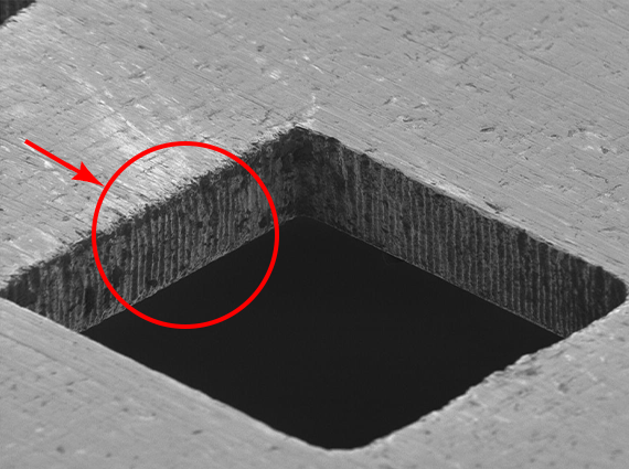 従来の加工方法（レーザー）　表